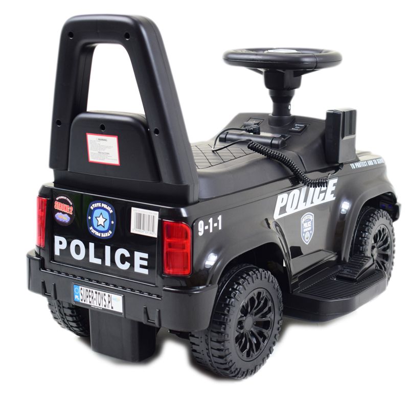 SAMOCHÓD NA AKUMULATOR POLICJA - DŹWIĘKI ŚWIATŁA, MEGAFON/QLS993D - obrazek 3