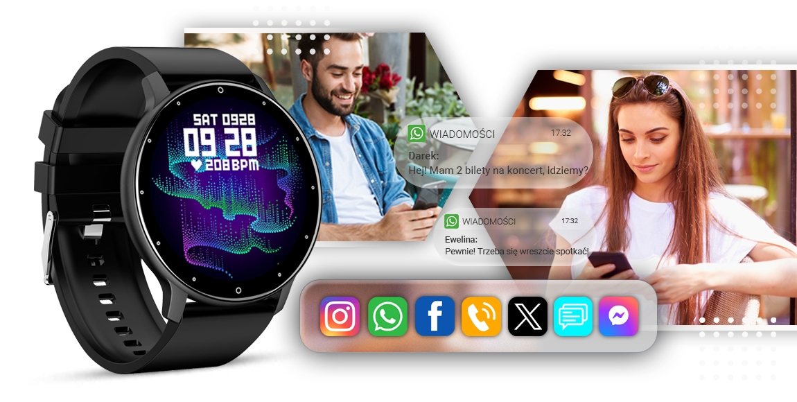 Smartwatch GIEWONT Czarny GW120-2 Pro - obrazek 8