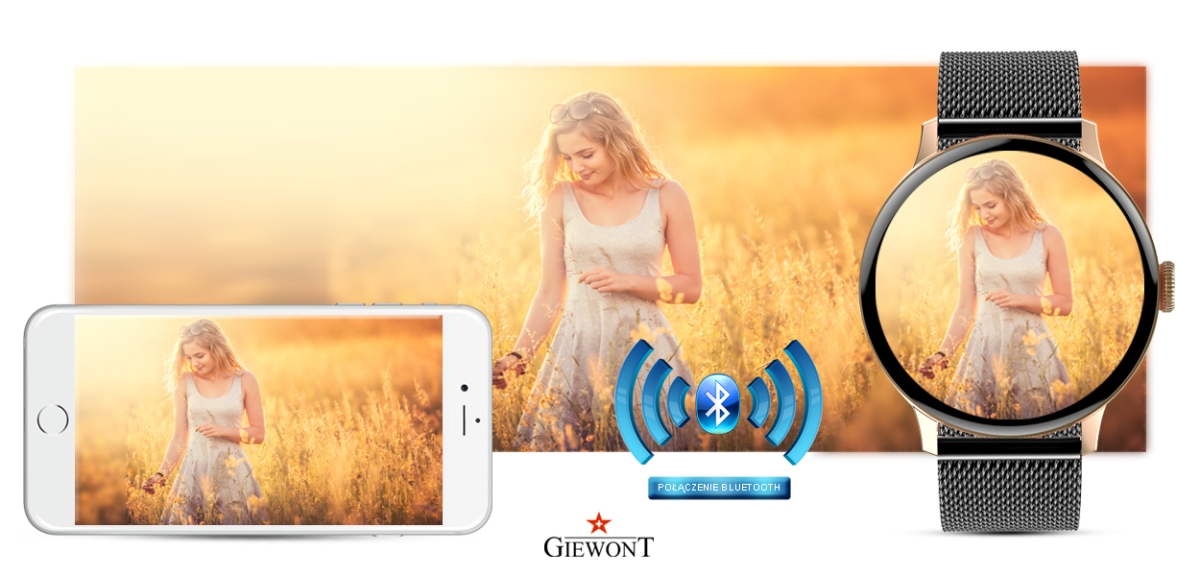 Smartwatch Damski GIEWONT Różowe Złoto Czarny GW330-4 - obrazek 7