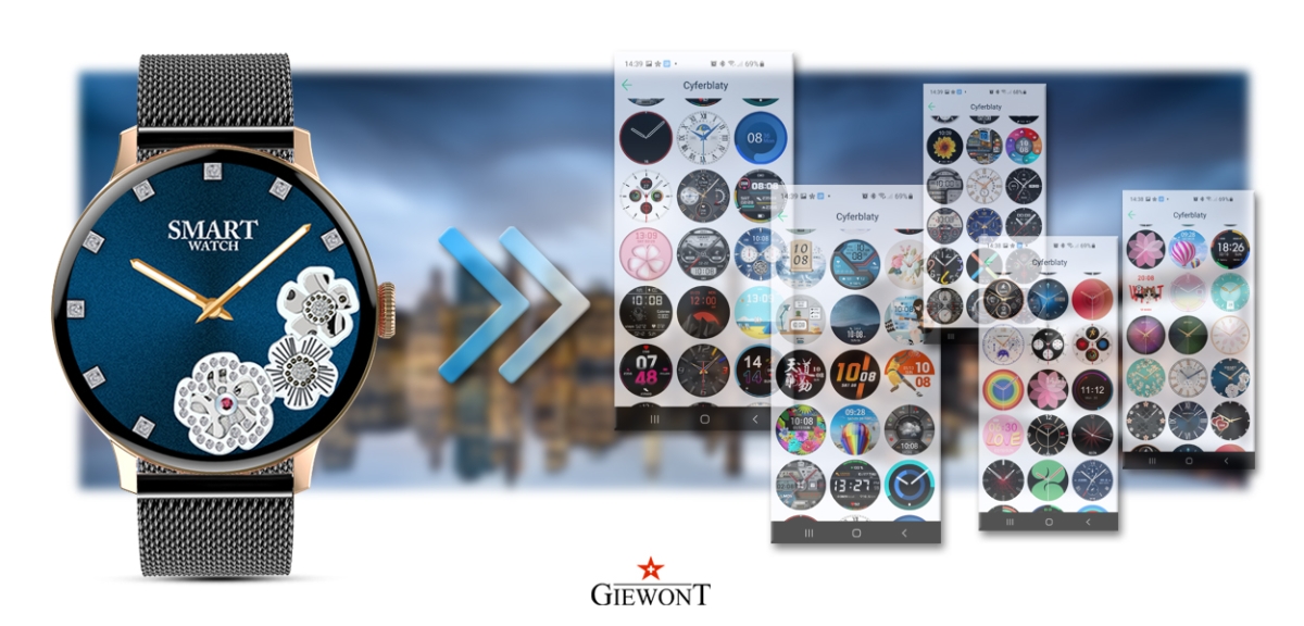 Smartwatch Damski GIEWONT Różowe Złoto Czarny GW330-4 - obrazek 8