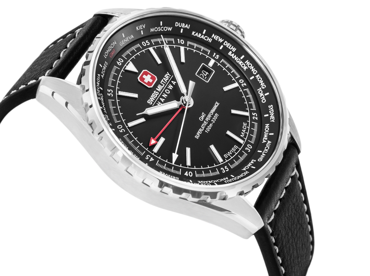 Zegarek Męski SWISS MILITARY HANOWA Afterburn GMT SMWGB0003201 + BOX - obrazek 2