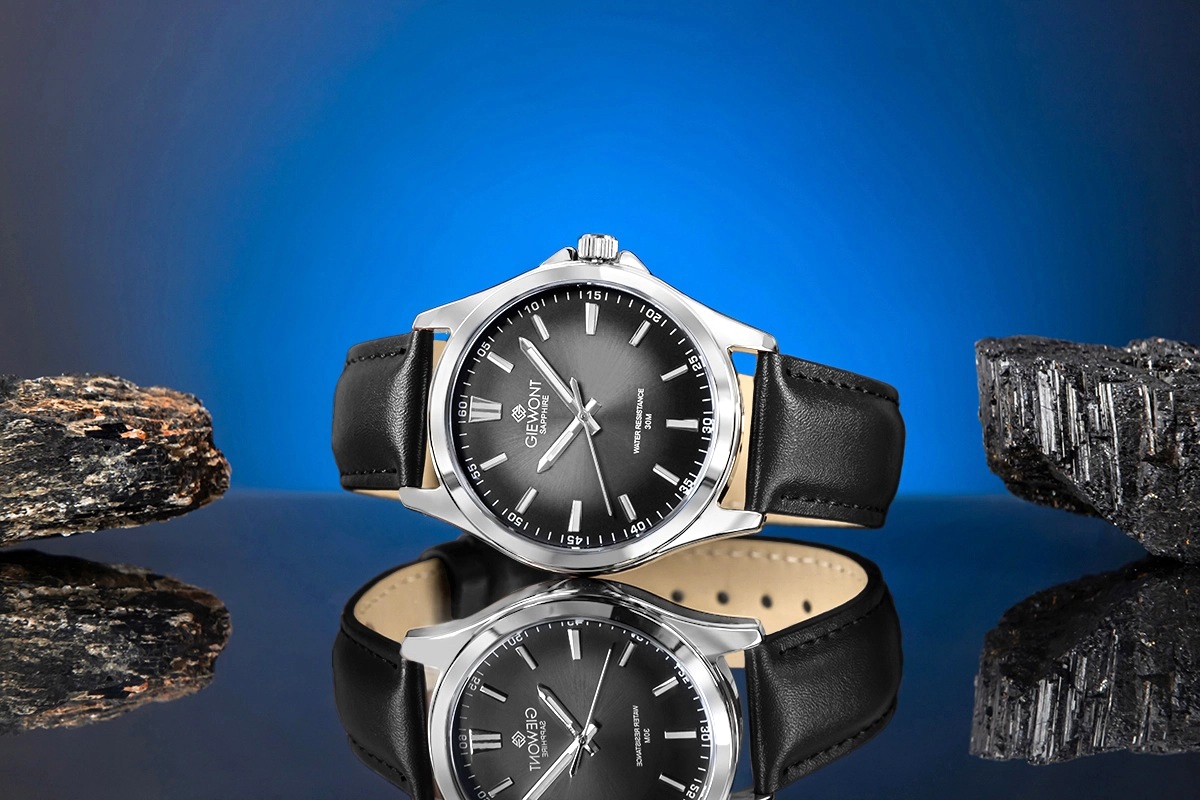 Zegarek Męski Giewont Elegance Sapphire Czarny GW5160-A2 - obrazek 5