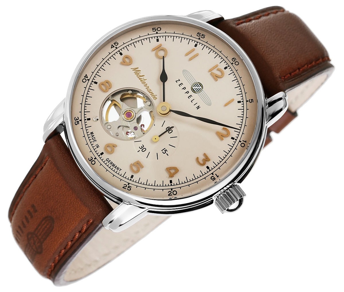 Zegarek Męski ZEPPELIN Mediterranee Open Heart Automatic 9666-5 + BOX - obrazek 3