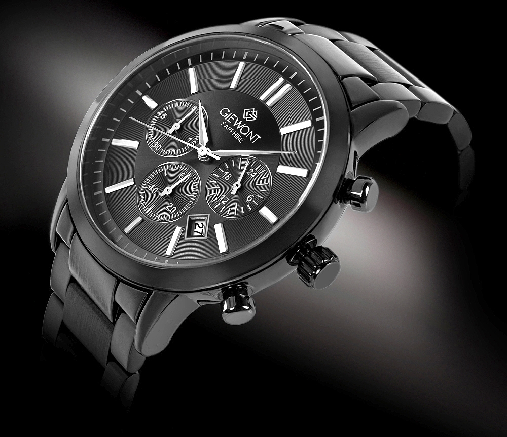 Zegarek Męski Giewont Chronograph Sapphire Czarny GW8510-B2 - obrazek 2