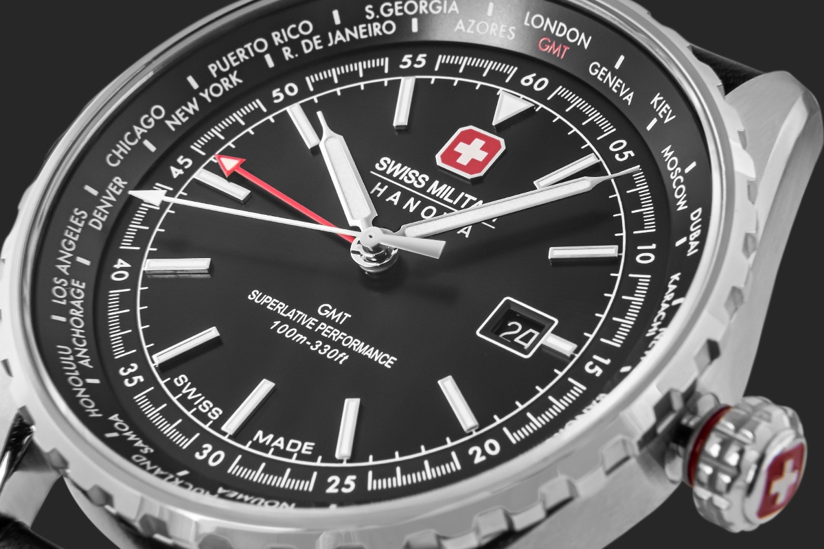 Zegarek Męski SWISS MILITARY HANOWA Afterburn GMT SMWGB0003201 + BOX - obrazek 4