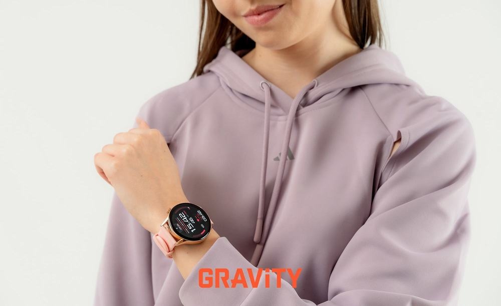 Smartwatch Gravity Różowe Złoto Pasek + Bransoleta GT11-5 - obrazek 2