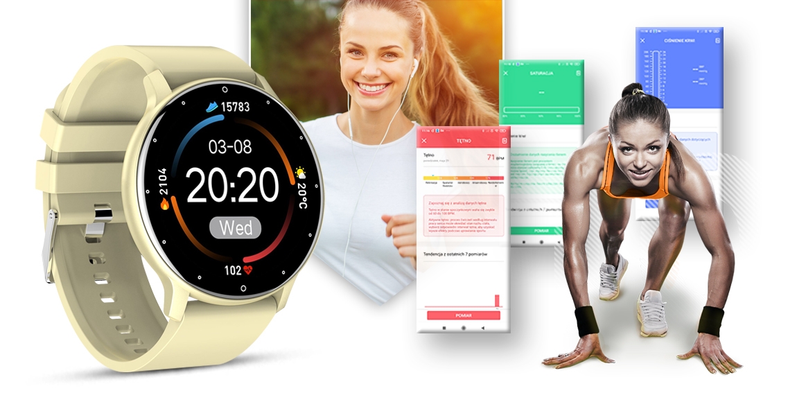 Smartwatch GIEWONT Ecru GW120-6 - obrazek 6