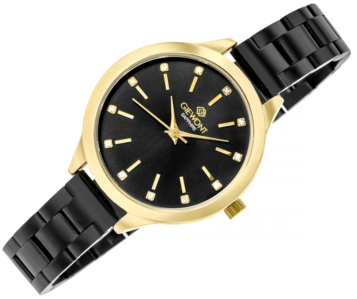 Zegarek Damski Giewont Sapphire Złoto Czarny GW2720-B4 - obrazek 3