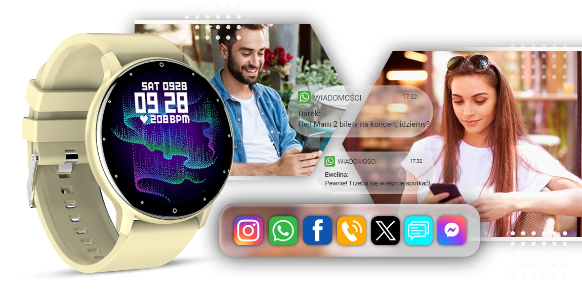 Smartwatch GIEWONT Ecru GW120-6 - obrazek 8