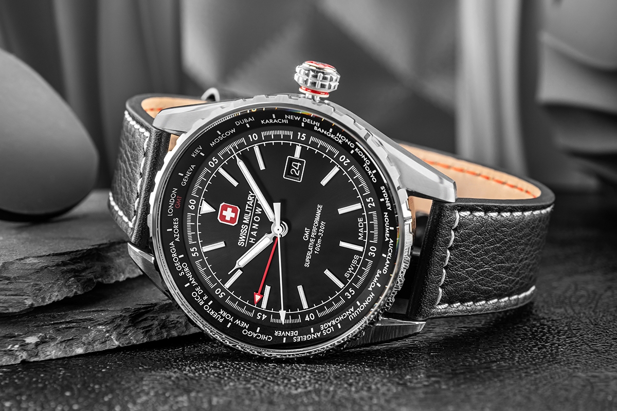 Zegarek Męski SWISS MILITARY HANOWA Afterburn GMT SMWGB0003201 + BOX - obrazek 6