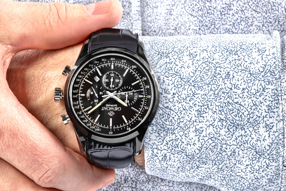Zegarek Męski Giewont Chronograph Sapphire Czarny GW7650-A4 - obrazek 5