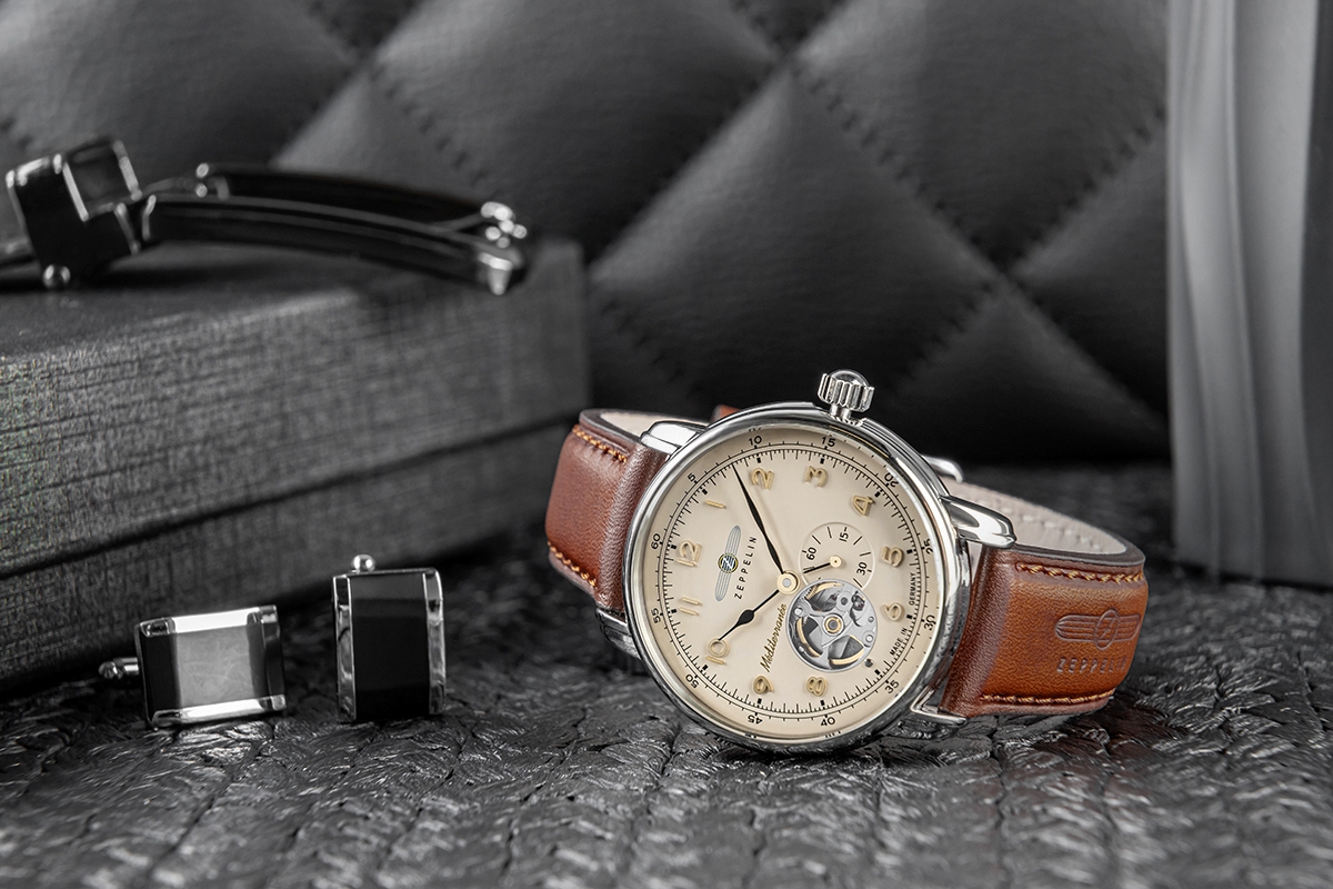Zegarek Męski ZEPPELIN Mediterranee Open Heart Automatic 9666-5 + BOX - obrazek 6