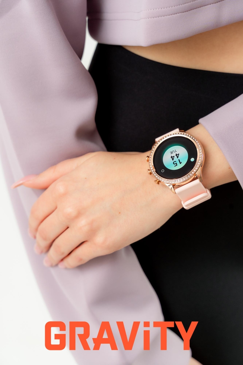 Smartwatch Gravity Różowe Złoto Pasek i Bransoleta GT5-5 - obrazek 2