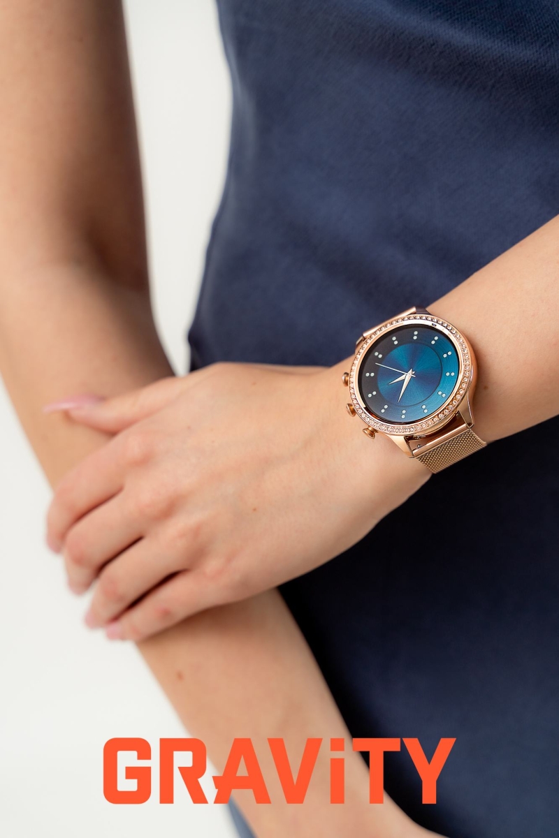 Smartwatch Gravity Różowe Złoto Pasek i Bransoleta GT5-7 - obrazek 2