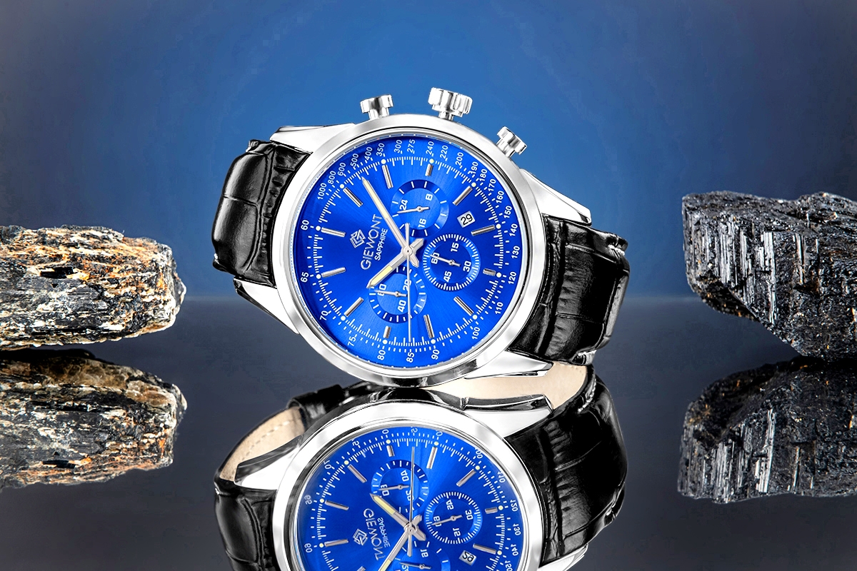 Zegarek Męski Giewont Chronograph Sapphire Srebrno Niebieski GW7650-A3 - obrazek 6