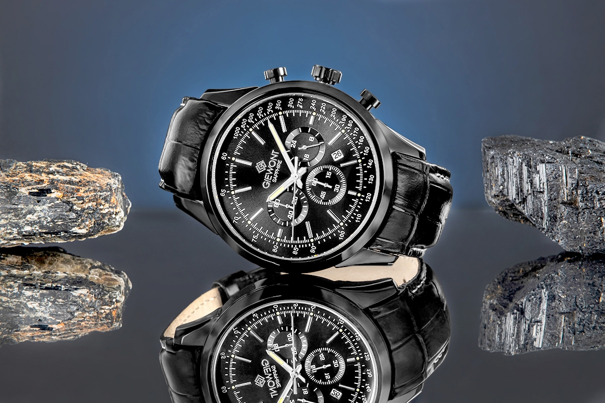 Zegarek Męski Giewont Chronograph Sapphire Czarny GW7650-A4 - obrazek 6