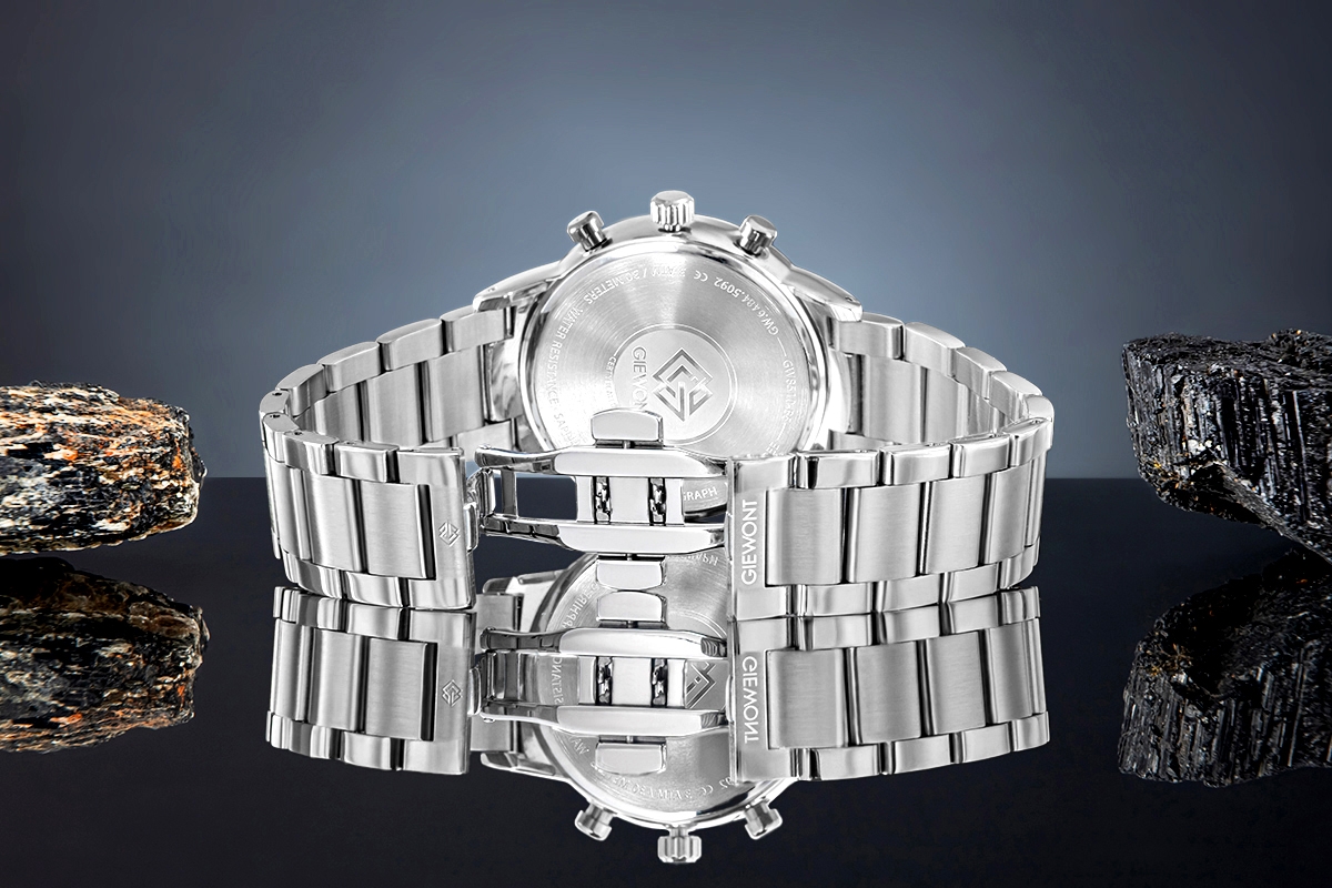 Zegarek Męski Giewont Chronograph Sapphire Srebrno Niebieski GW8510-B3 - obrazek 7