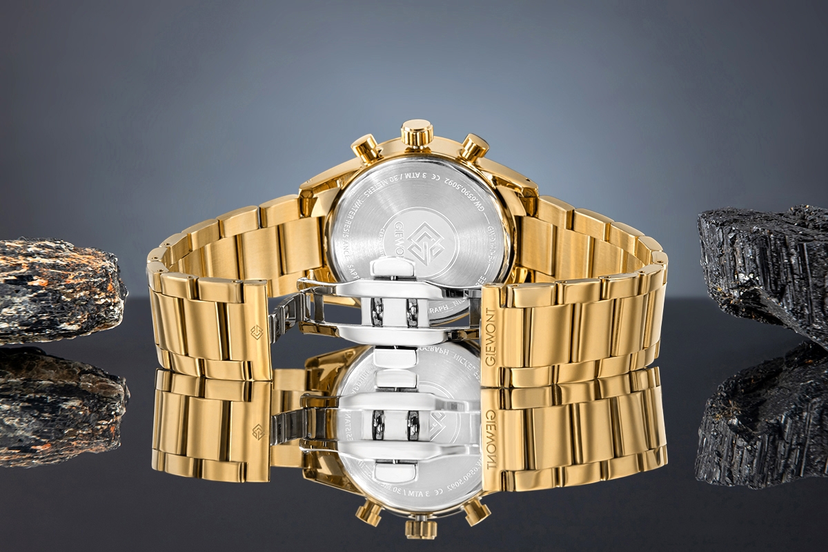 Zegarek Męski Giewont Chronograph Sapphire Złoto Czarny GW9140-B4 - obrazek 7