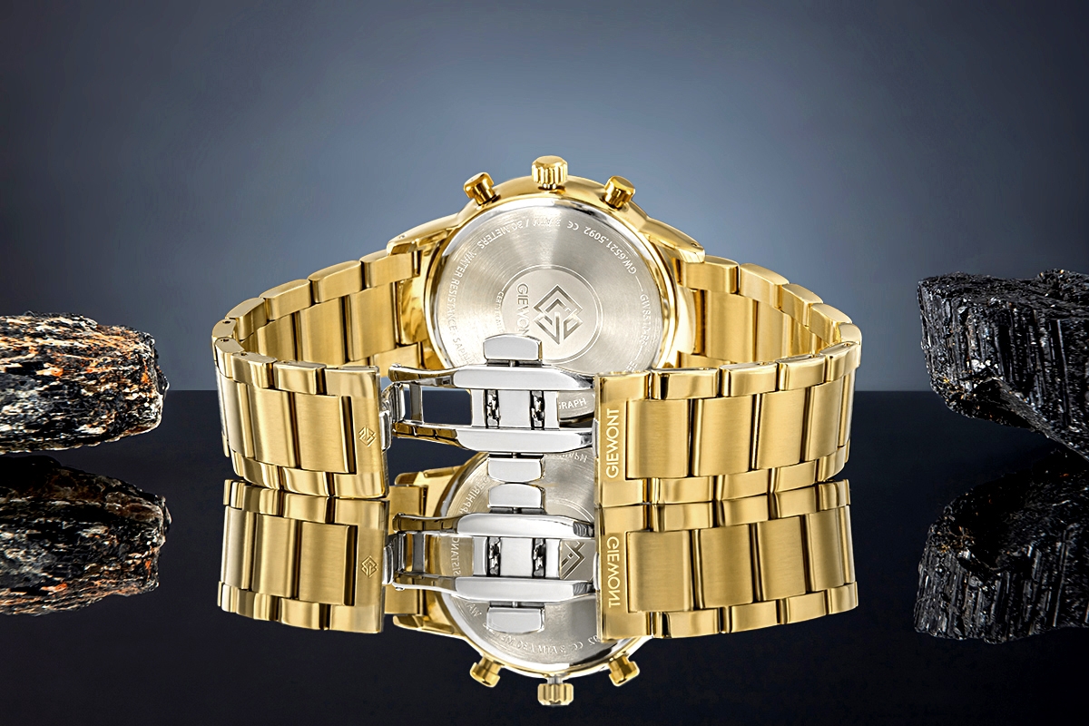 Zegarek Męski Giewont Chronograph Sapphire Złoto Czarny GW8510-B5 - obrazek 7