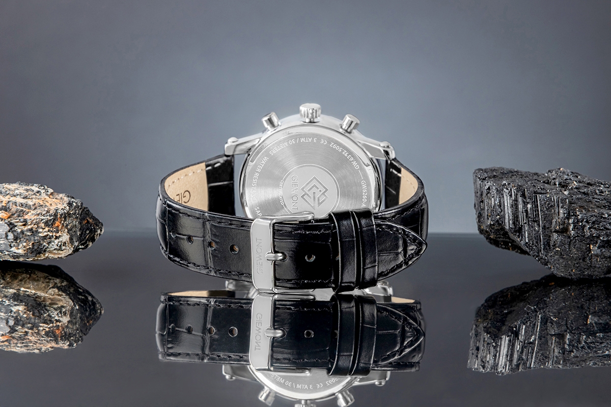 Zegarek Męski Giewont Chronograph Sapphire Srebrno Czarny GW6260-A2 - obrazek 7