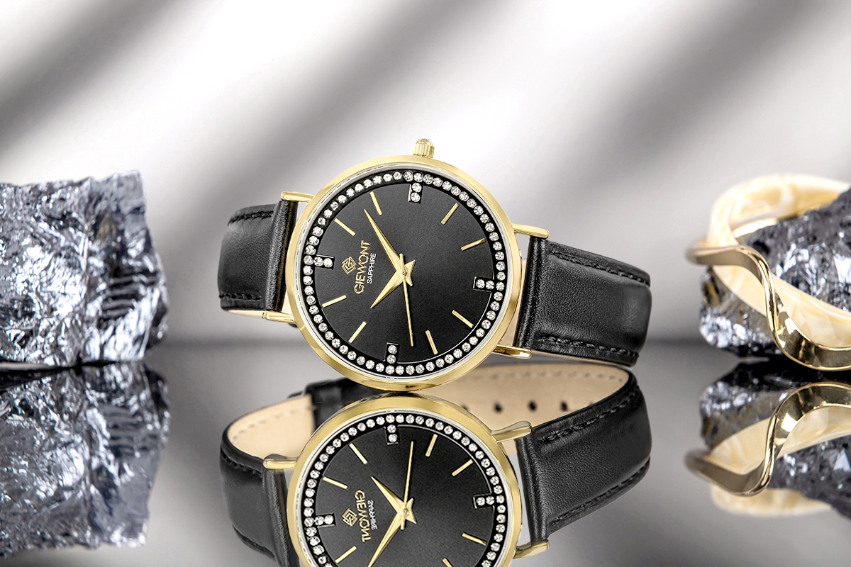 Zegarek Damski Giewont Sapphire Złoto Czarny GW5390-A4 - obrazek 7