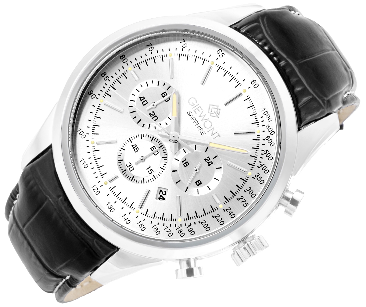 Zegarek Męski Giewont Chronograph Sapphire Srebrny GW7650-A1 - obrazek 3