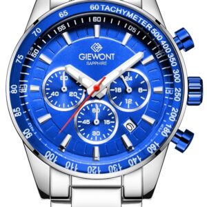 Zegarek Męski Giewont Chronograph Sapphire Srebrno Niebieski GW9140-B3