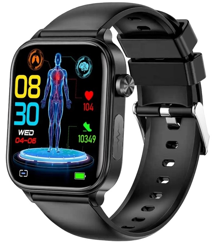 Smartwatch Męski Rubicon RNCF33 BLACK + Pasek Granatowy - obrazek 2