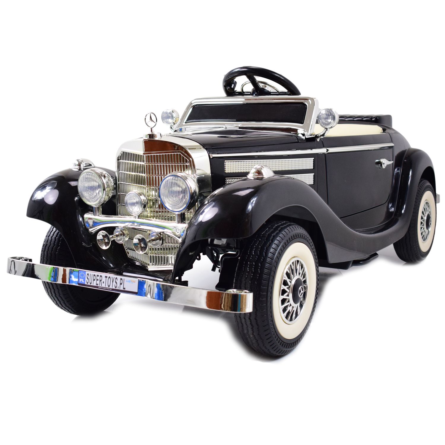 MERCEDES RETRO TYP 540K DLA DZIECKA I DLA RODZICA, MIĘKKIE KOŁA EVA, MIĘKKIE SIEDZENIE, FULL OPCJA/A200 - obrazek 9