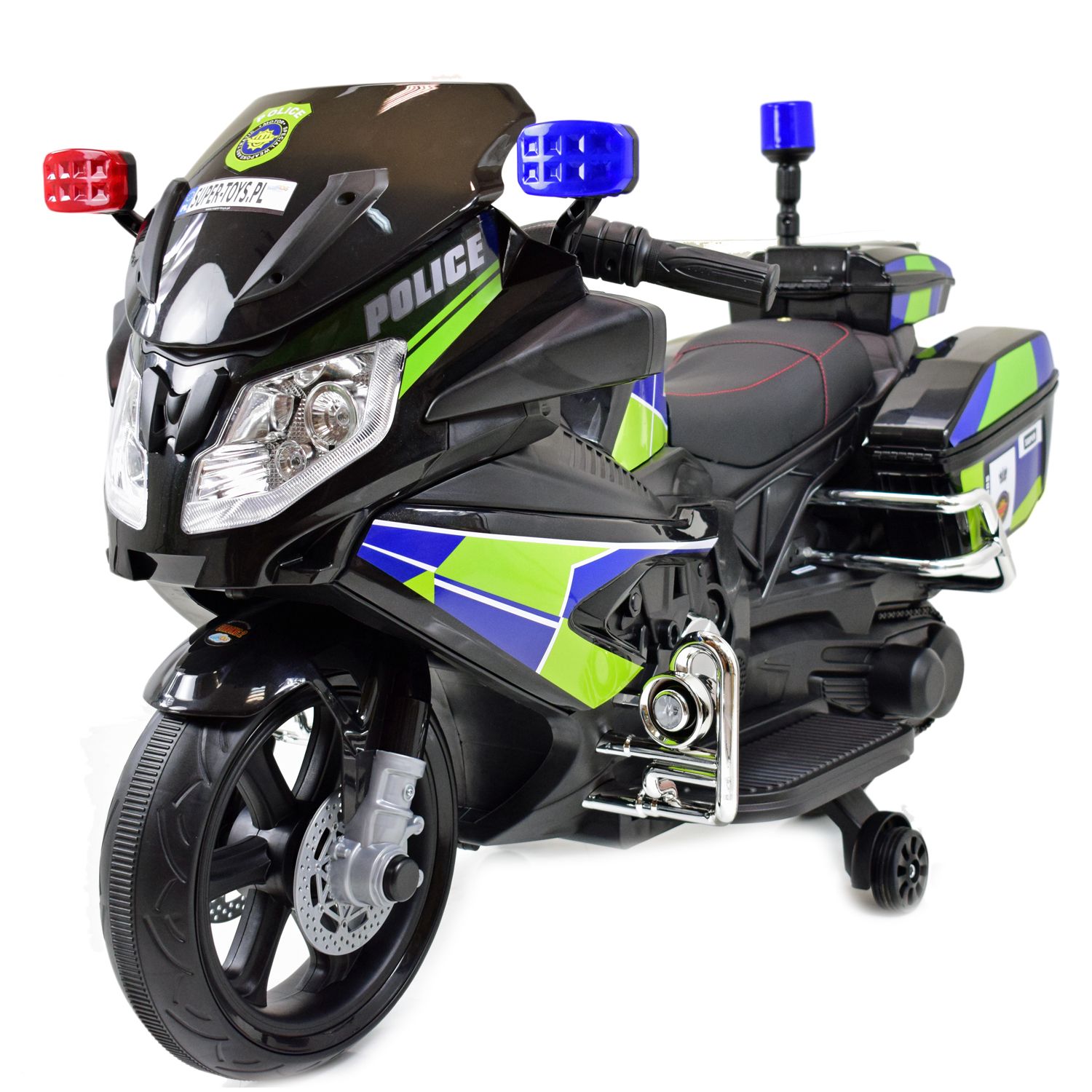 MEGA MOTOR POLICYJNY NA AKUMULATOR, KOGUT, MEGAFON, MOC/BEJ8188 - obrazek 9