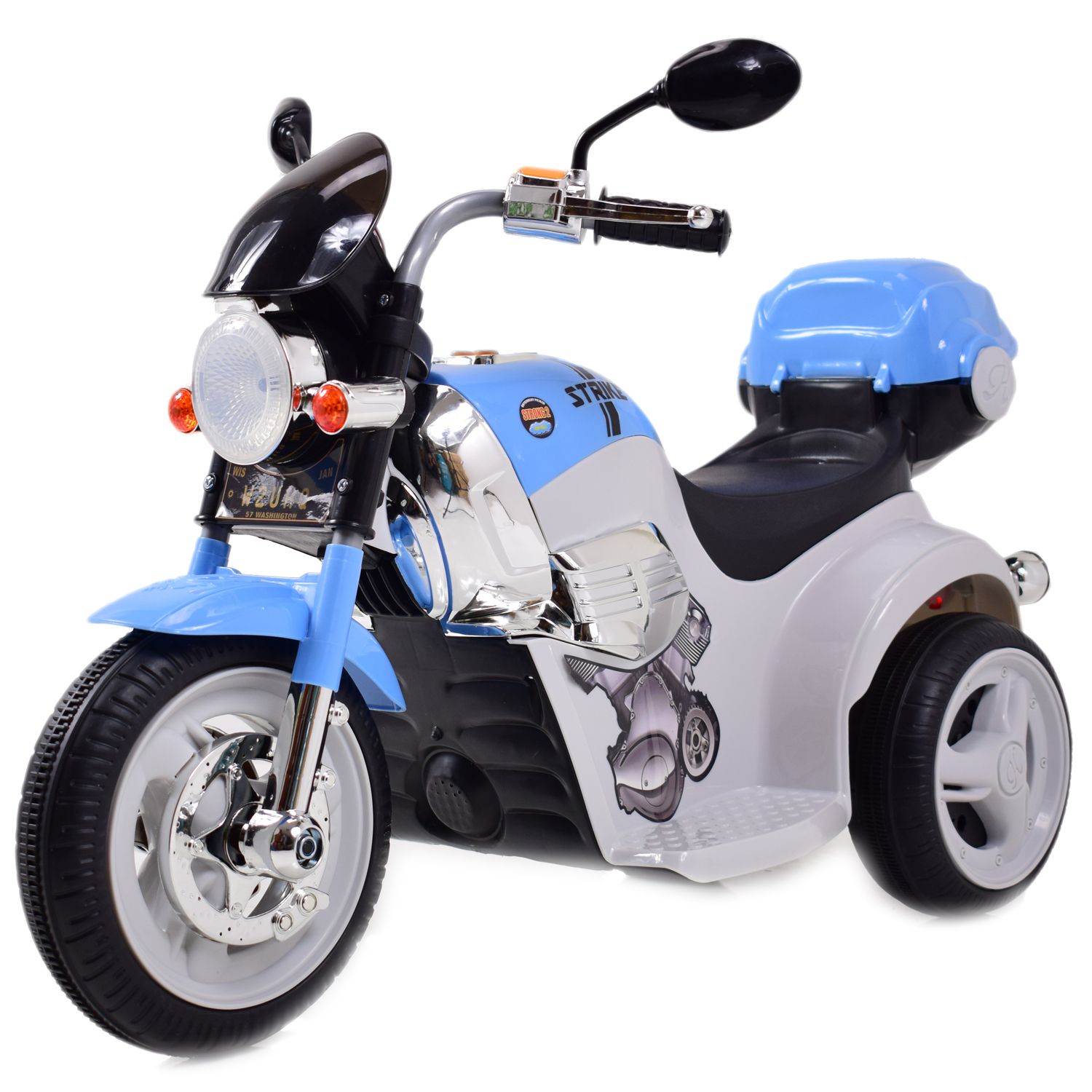 MOTOR CHOPPER STRIKE Z KUFERKIEM, KOGUTEM I POLICYJNYMI DŹWIĘKAMI/TR1508B - obrazek 23