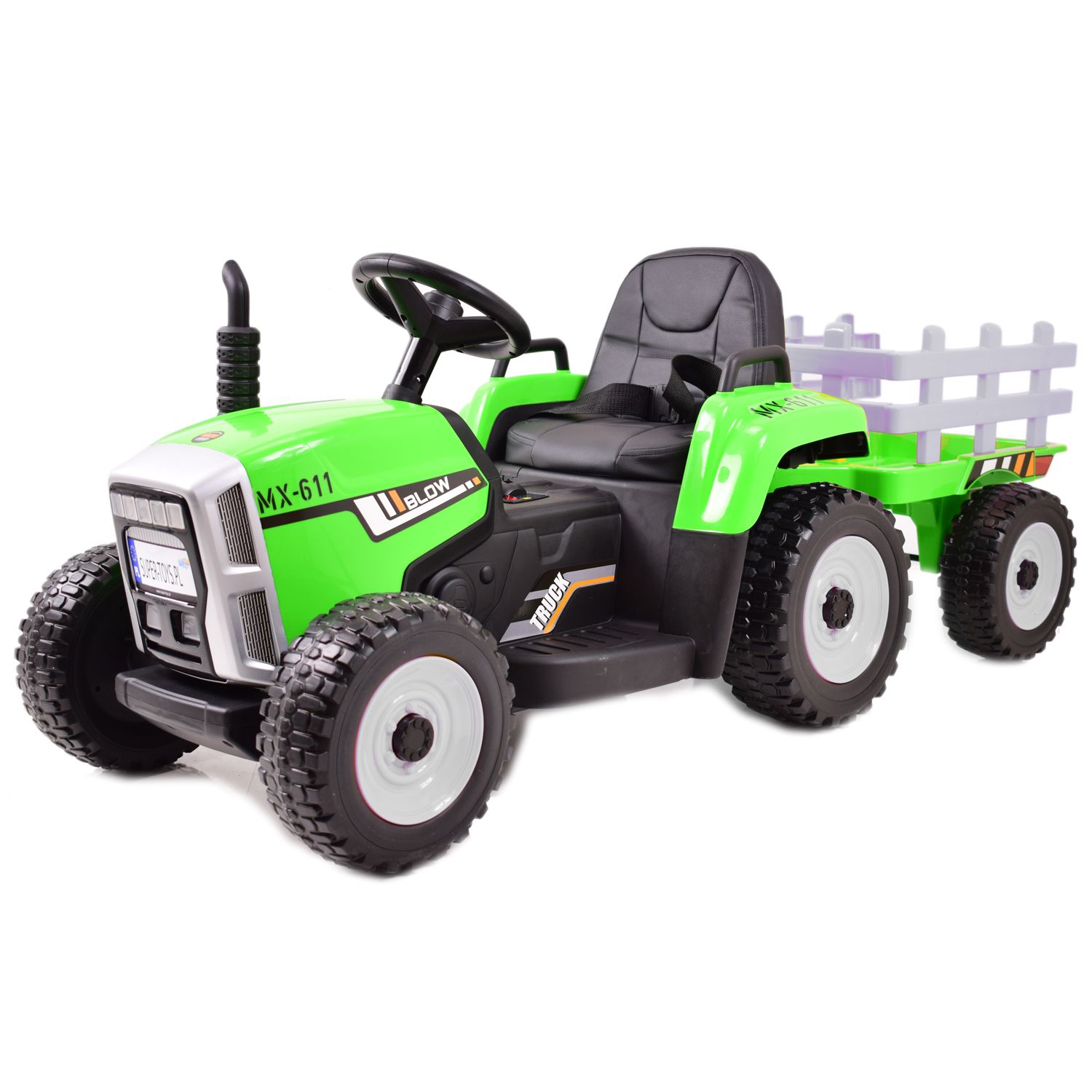 SUPER TRAKTOR BLOW - NA AKUMULATOR Z PRZYCZEPĄ, MIĘKKIE KOŁA, MIEKKIE SIEDZENIE, PILOT/XMX611 - obrazek 7