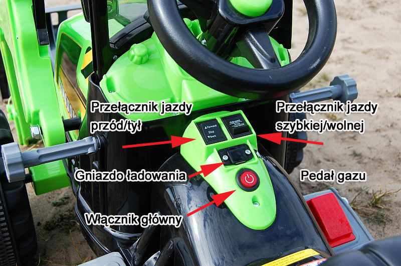 MOCNY TRAKTOR Z ŁYŻKĄ KINGDOM 12V DWIE PRĘDKOŚCI/JS328A - obrazek 4