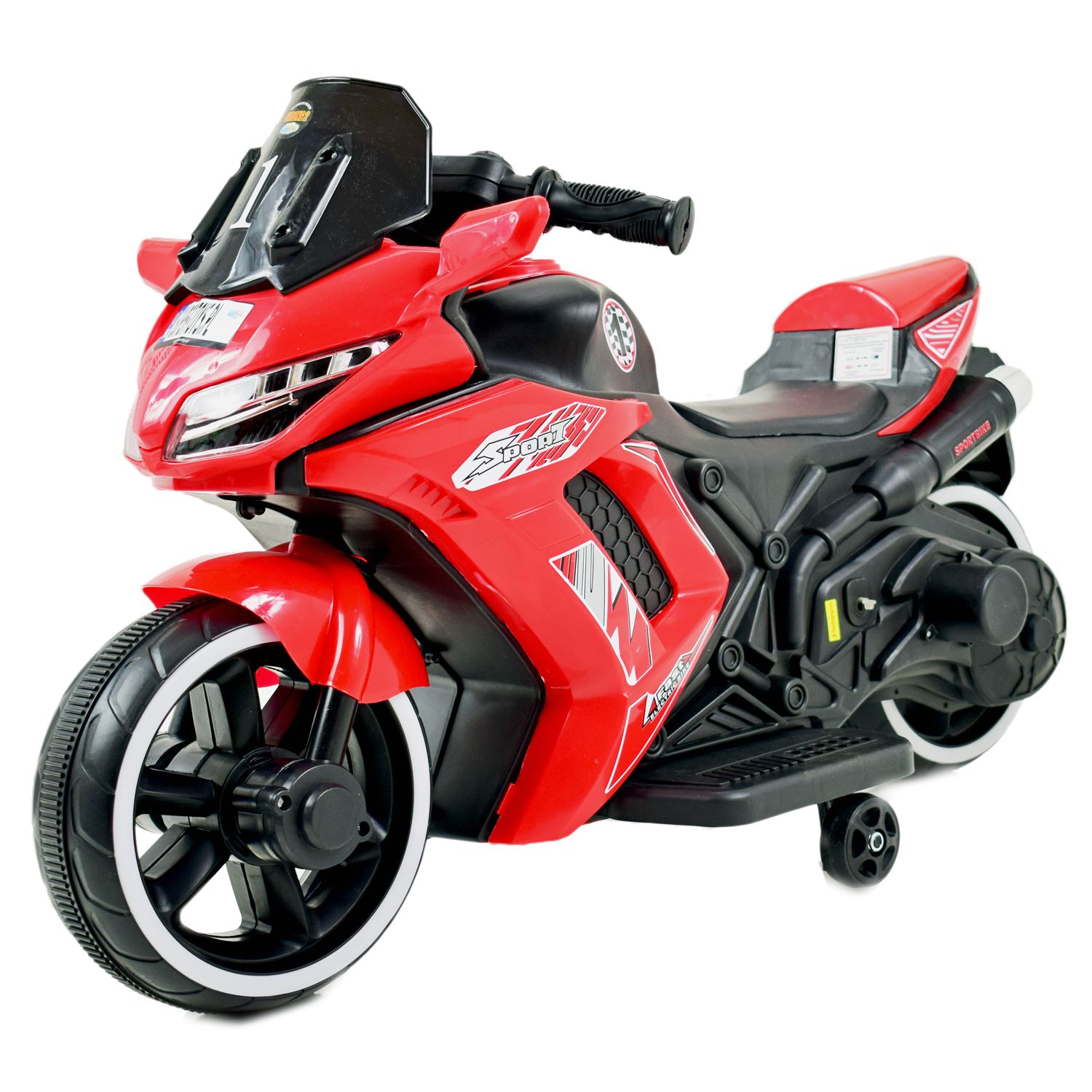MOTOR ŚCIGACZ SPORT 1 Z OPARCIEM, ŚWIECĄCE KOŁA/, DWA SILNIKI/DM1600 - obrazek 2