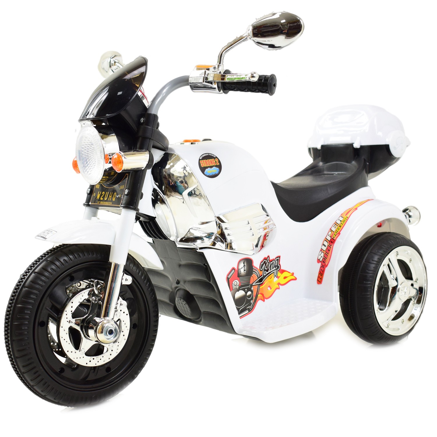 MOTOR CHOPPER STRIKE Z KUFERKIEM, KOGUTEM I POLICYJNYMI DŹWIĘKAMI/TR1508B - obrazek 6