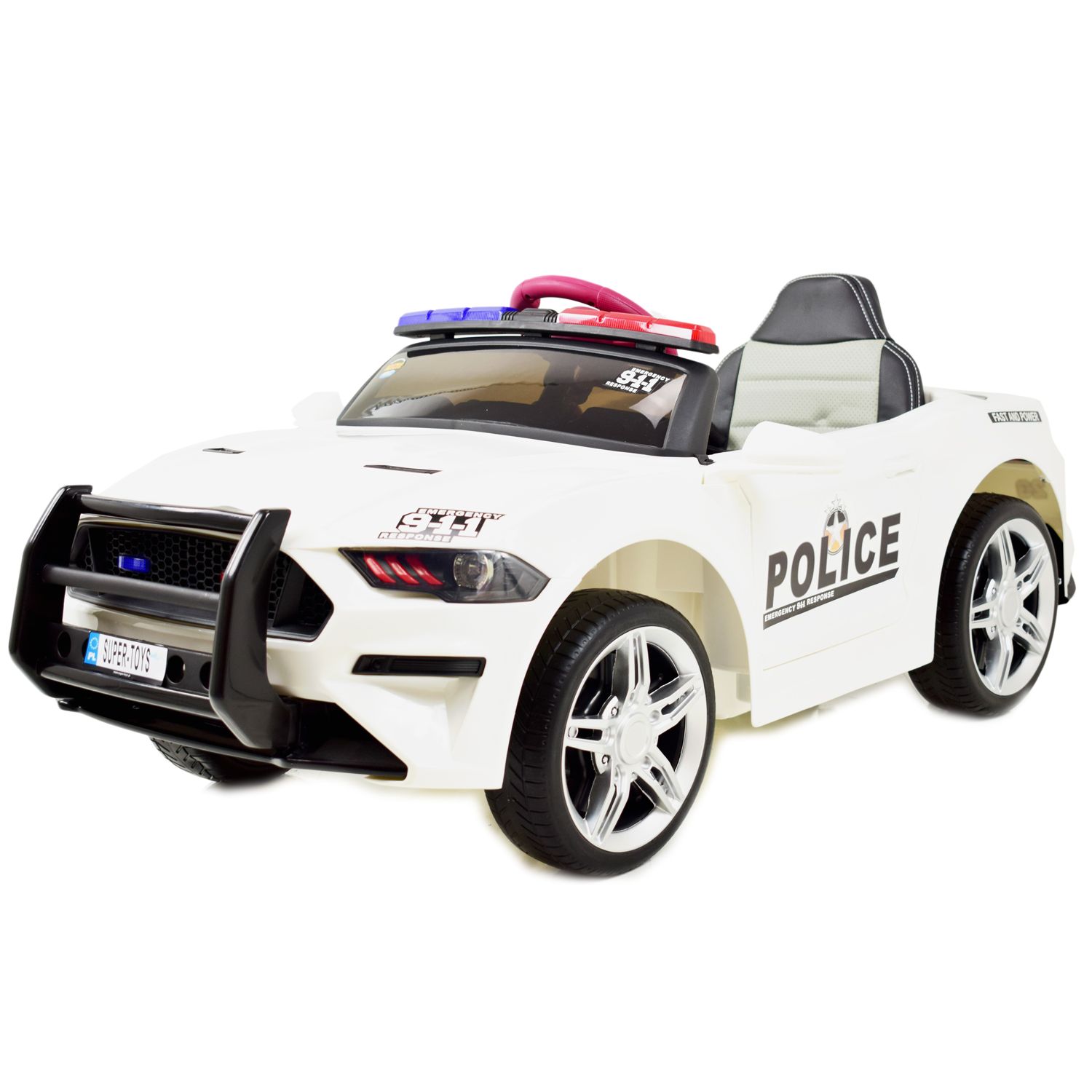 AUTO POLICJA, DŹWIĘKI, MIĘKKIE KOŁA EVA, MIĘKKIE SIEDZENIE/BBH0007 - obrazek 13