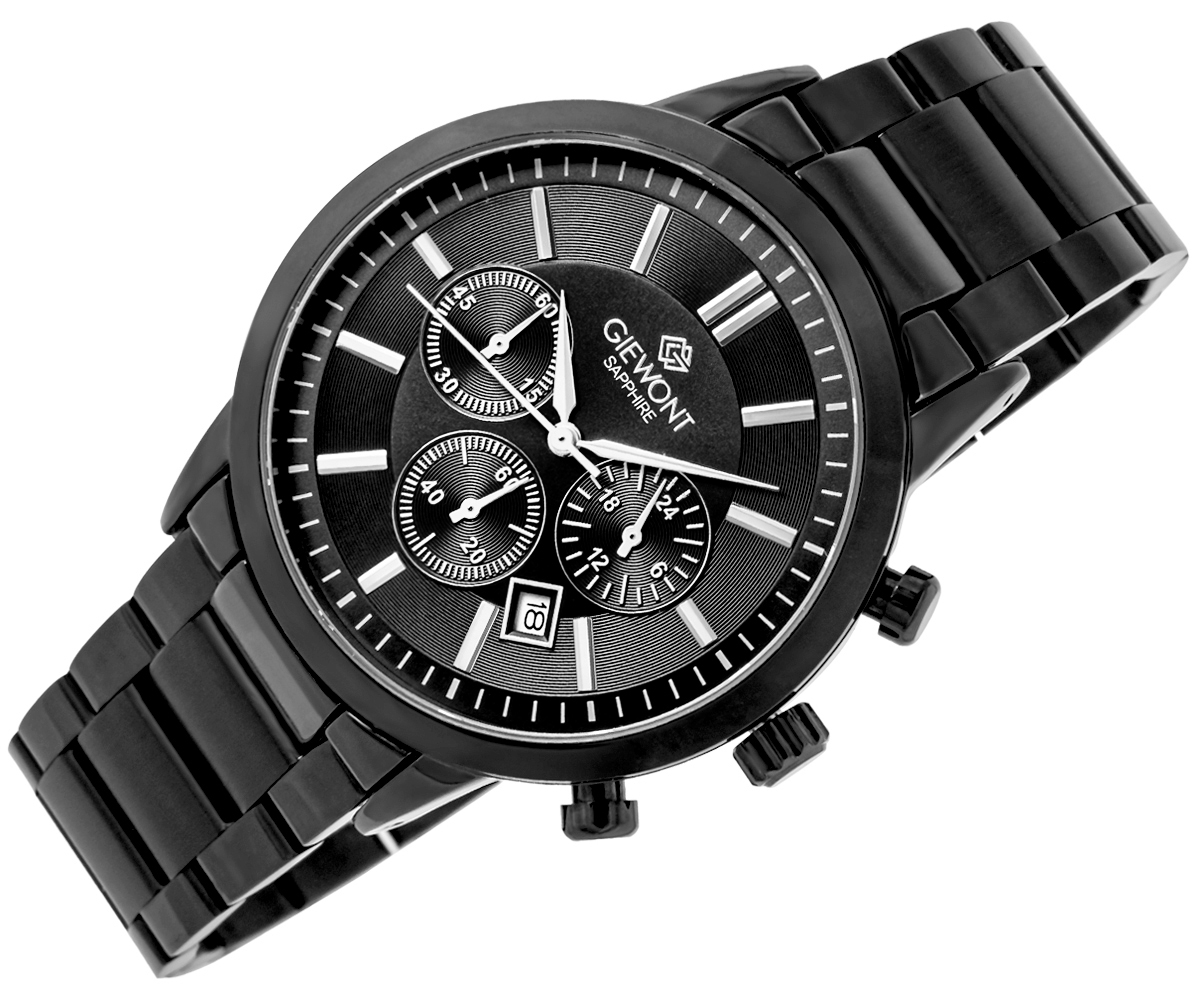 Zegarek Męski Giewont Chronograph Sapphire Czarny GW8510-B2 - obrazek 3