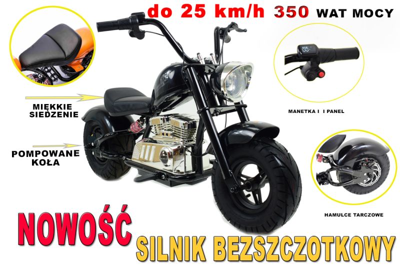 MOTOR CHOPPER "HELD", POMPOWANE KOŁA DO 25 KM/H, PODŚWIETLANY SILNIK/XB1058 - obrazek 2