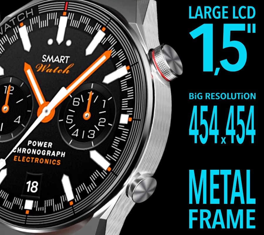 Smartwatch Rubicon RNCE99 Black Metal + Silicon SMARUB194 - obrazek 5