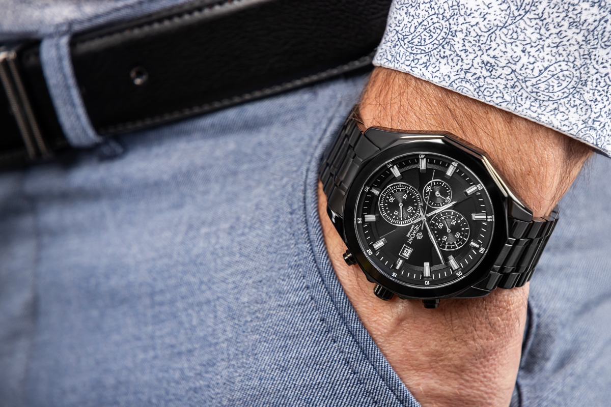 Zegarek Męski Giewont Chronograph Sapphire Czarny GW7290-B1 - obrazek 3