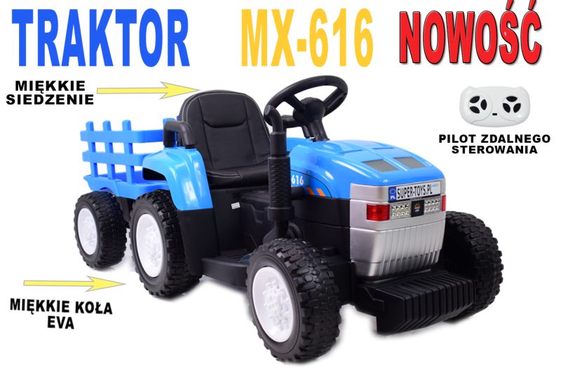 DUŻY TRAKTOR NA AKUMULATOR MX-616 2 SILNIKI, PILOT/A009-B - obrazek 2