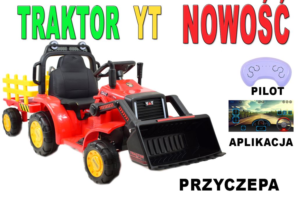Super traktor z przyczepą i łyżką - na akumulator, pilot/aplikacja/YT1066 - obrazek 3