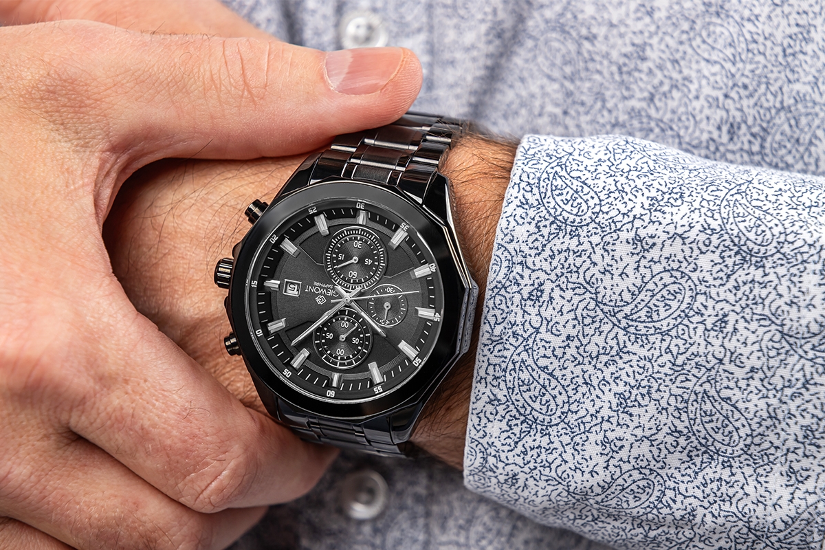 Zegarek Męski Giewont Chronograph Sapphire Czarny GW7290-B1 - obrazek 4