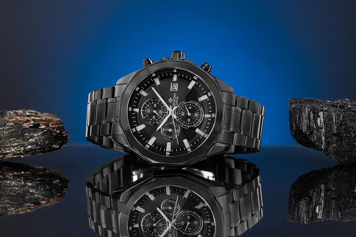 Zegarek Męski Giewont Chronograph Sapphire Czarny GW7290-B1 - obrazek 5