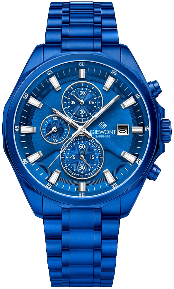 Zegarek Męski Giewont Chronograph Sapphire Niebieski GW7290-B5