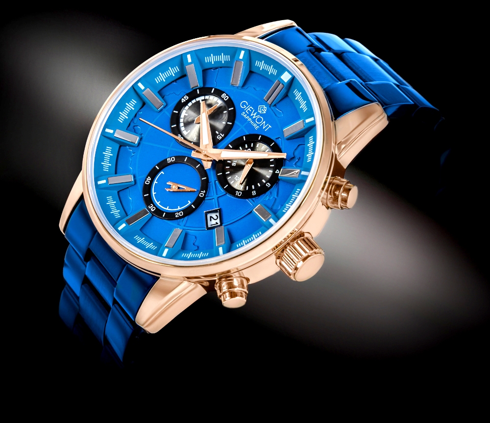 Zegarek Męski Giewont Chronograph Sapphire Niebieski GW4580-B5 - obrazek 2