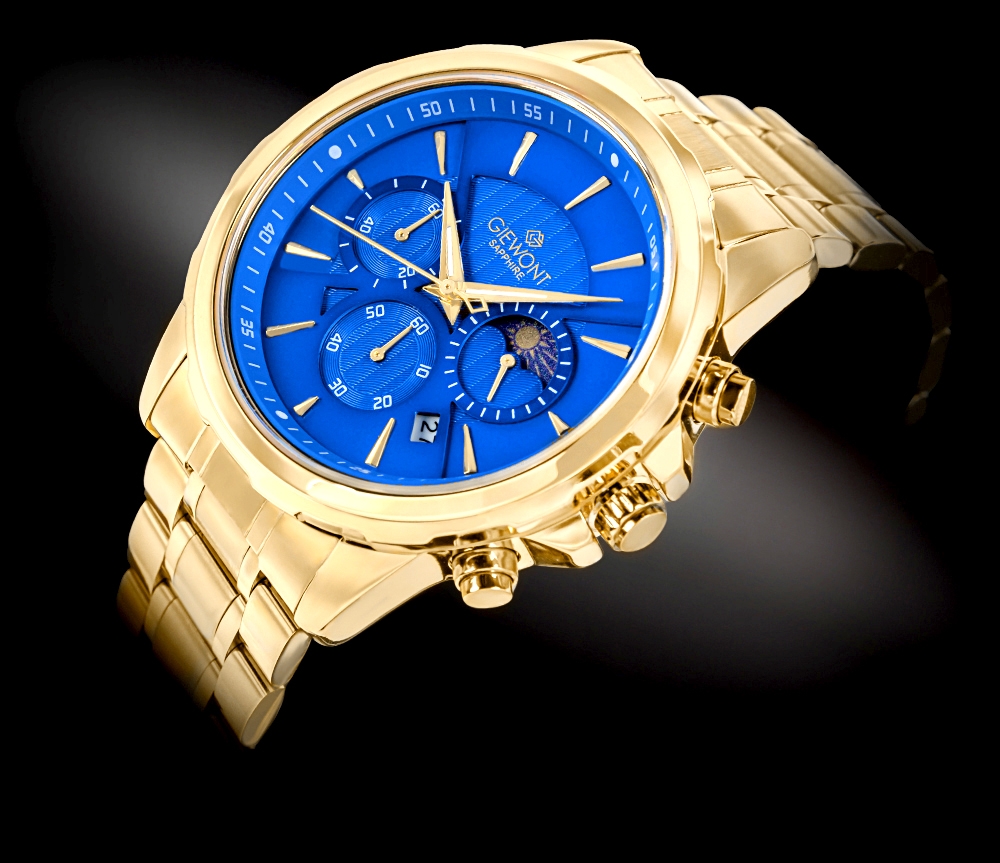 Zegarek Męski Giewont Chronograph Sapphire Złoto Niebieski GW9460-B5 - obrazek 2