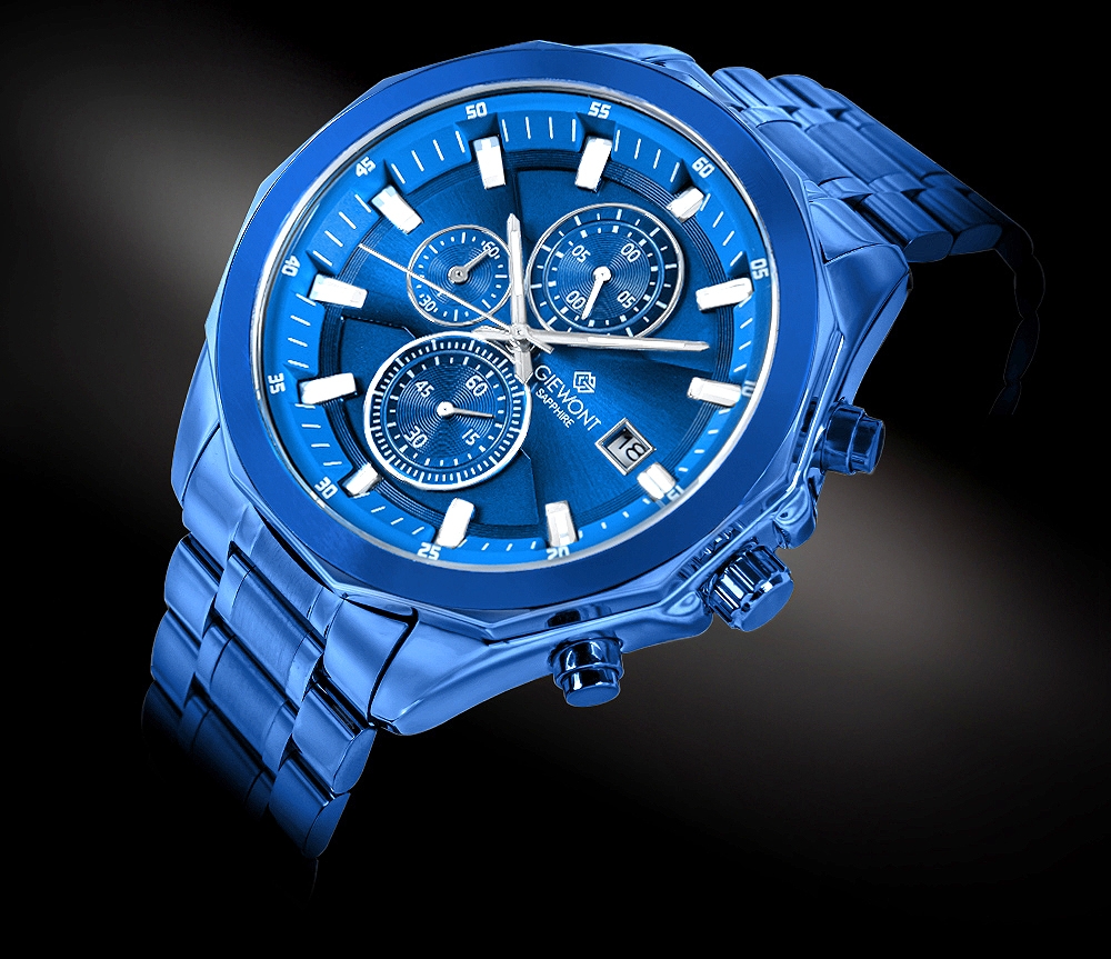 Zegarek Męski Giewont Chronograph Sapphire Niebieski GW7290-B5 - obrazek 2