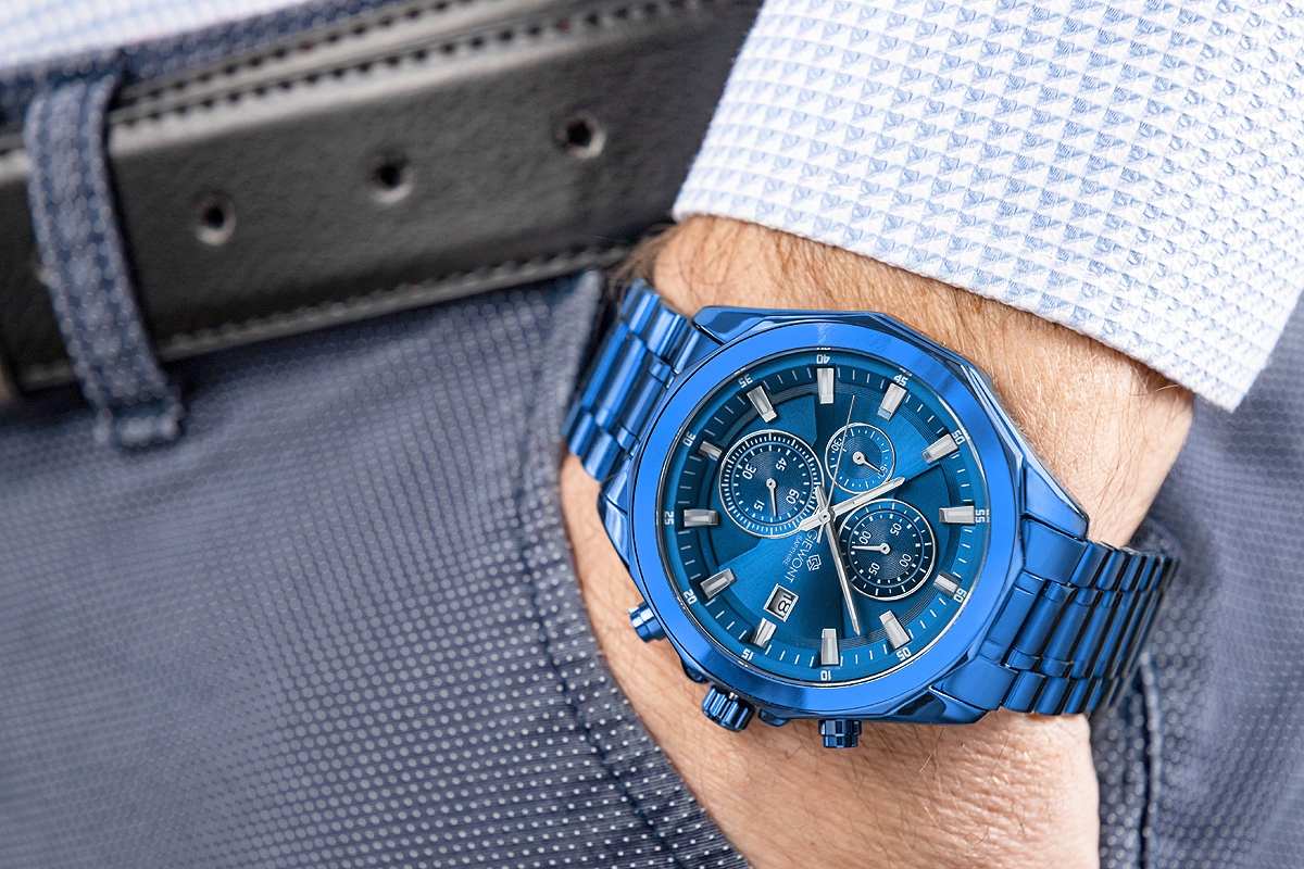 Zegarek Męski Giewont Chronograph Sapphire Niebieski GW7290-B5 - obrazek 3