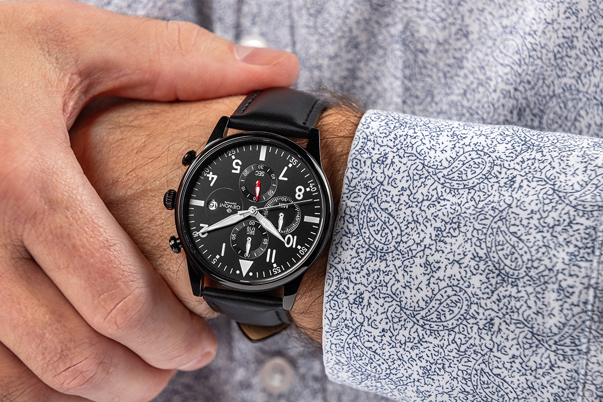 Zegarek Męski Giewont Chronograph Sapphire Czarny GW5630-A1 - obrazek 4